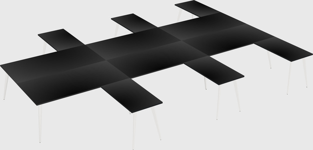 Shared l-shaped office desk system