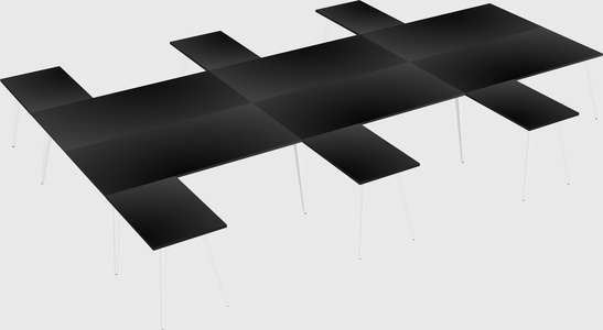 Shared l-shaped office desk system