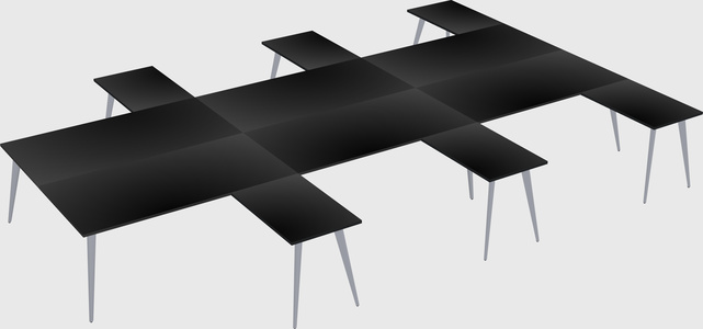 Shared l-shaped office desk system