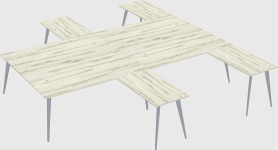 Shared l-shaped office desk system