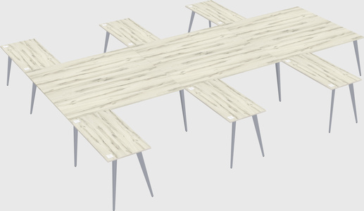 Shared l-shaped office desk system