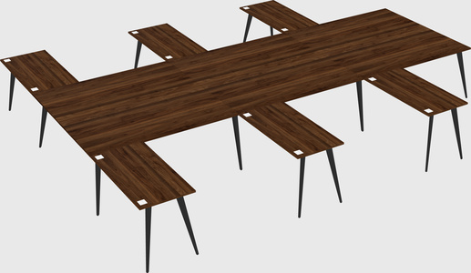 Shared l-shaped office desk system
