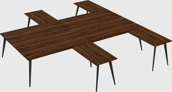 Shared l-shaped office desk system