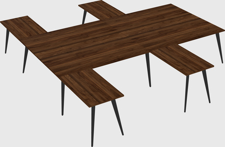 Shared l-shaped office desk system