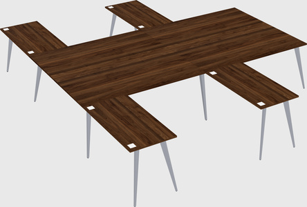 Shared l-shaped office desk system