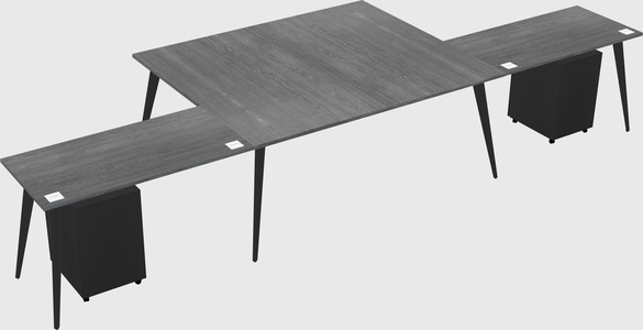 Shared l-shaped office desk system