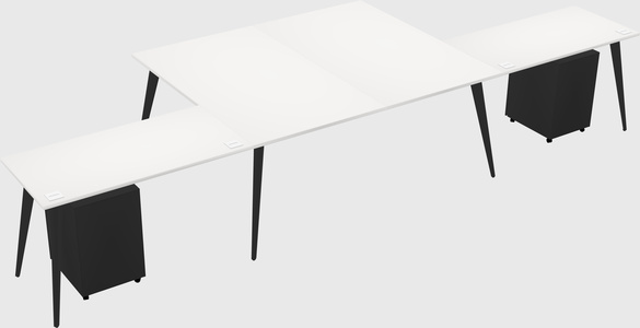 Shared l-shaped office desk system