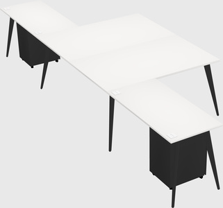 Shared l-shaped office desk system