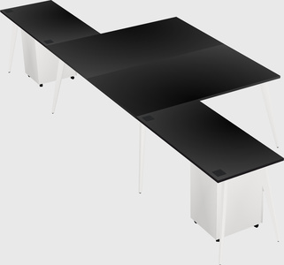 Shared l-shaped office desk system