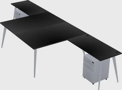 Shared L-shaped Office Desk System