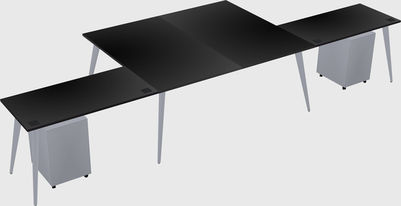 Shared l-shaped office desk system