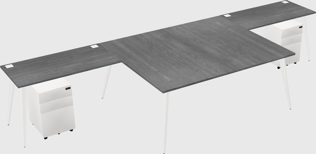 Shared l-shaped office desk system
