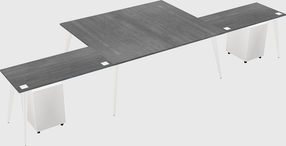 Shared l-shaped office desk system