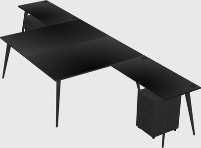 Shared L-shaped Office Desk System