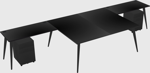 Shared l-shaped office desk system