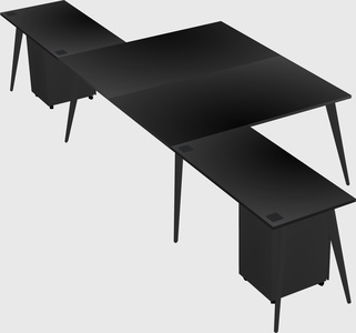 Shared l-shaped office desk system
