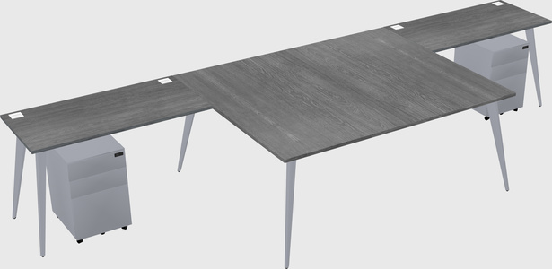Shared l-shaped office desk system