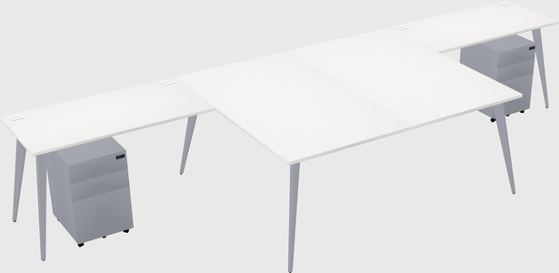 Shared l-shaped office desk system