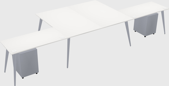 Shared l-shaped office desk system