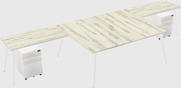 Shared l-shaped office desk system