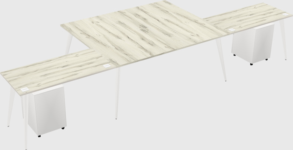 Shared l-shaped office desk system