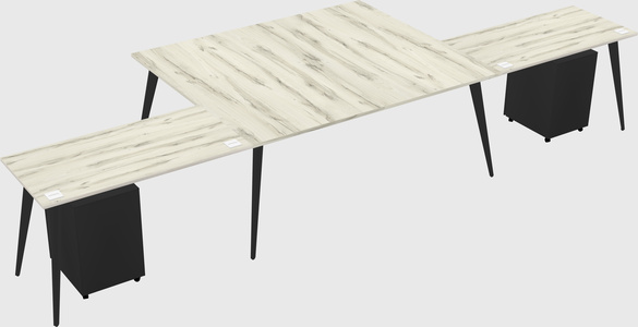 Shared l-shaped office desk system