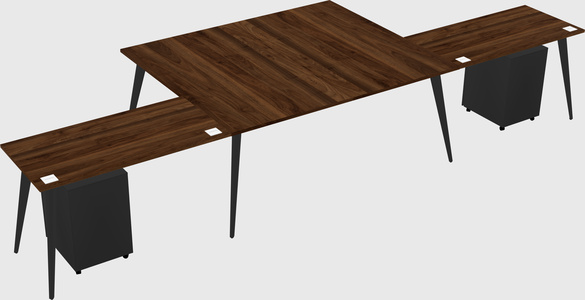 Shared l-shaped office desk system