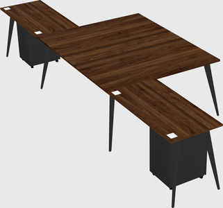 Shared l-shaped office desk system