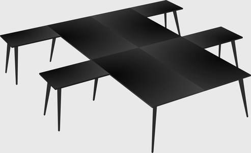 Shared l-shaped office desk system