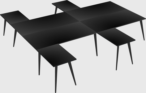 Shared l-shaped office desk system