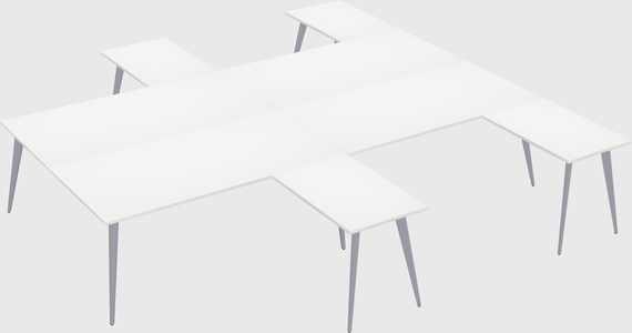 Shared l-shaped office desk system