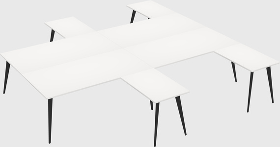 Shared l-shaped office desk system