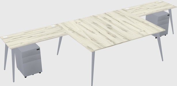 Shared l-shaped office desk system