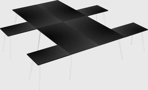 Shared l-shaped office desk system
