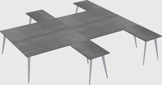 Shared l-shaped office desk system