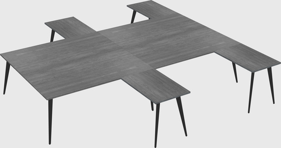 Shared l-shaped office desk system