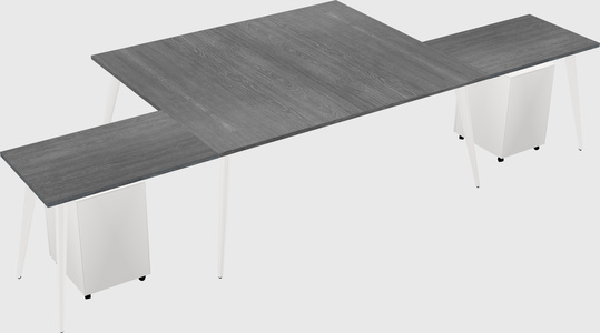 Shared l-shaped office desk system