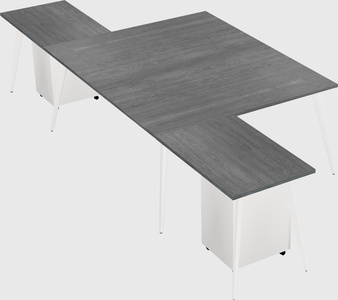 Shared l-shaped office desk system