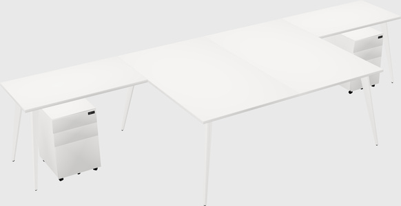 Shared l-shaped office desk system