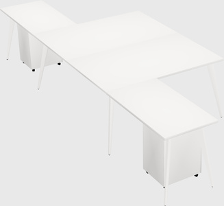 Shared l-shaped office desk system