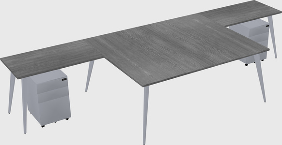 Shared l-shaped office desk system