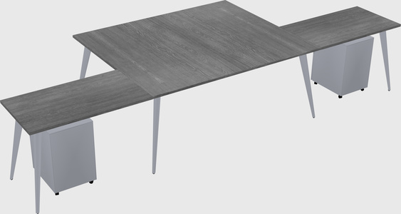 Shared l-shaped office desk system