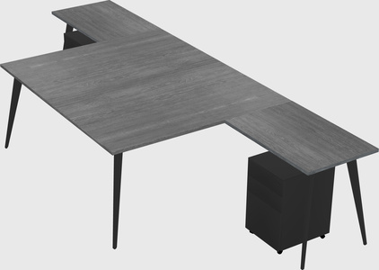 Shared l-shaped office desk system
