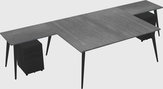 Shared l-shaped office desk system
