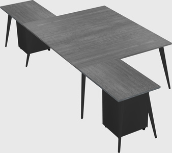 Shared l-shaped office desk system