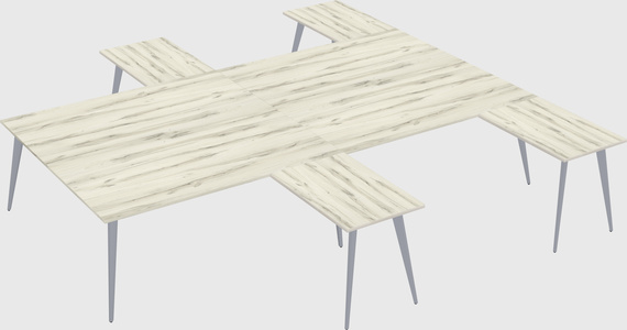 Shared l-shaped office desk system