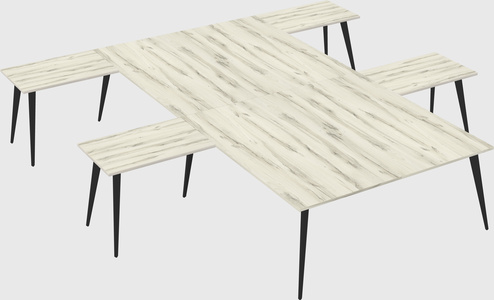 Shared l-shaped office desk system