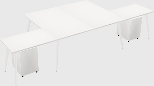 Shared l-shaped office desk system