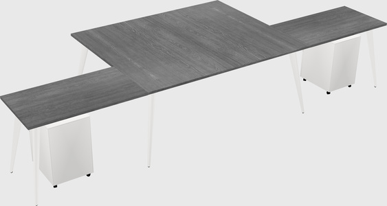 Shared l-shaped office desk system