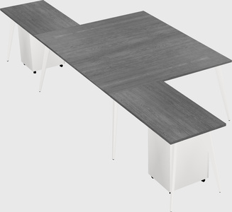 Shared l-shaped office desk system